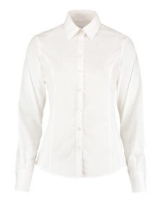 KK743F Kustom Kit Tailored Fit L/S Business Shirt White