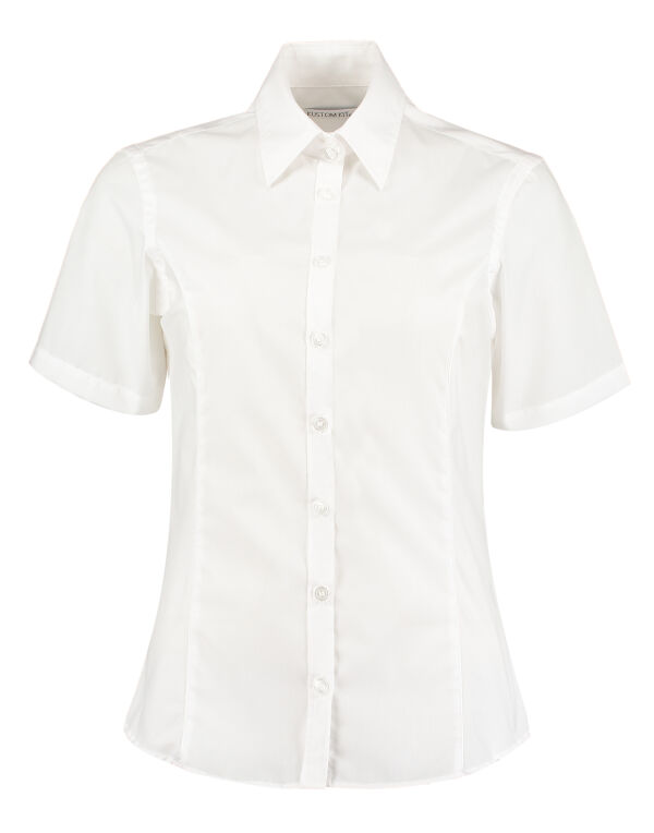 KK742F Kustom Kit Tailored Fit S/S Business Shirt White