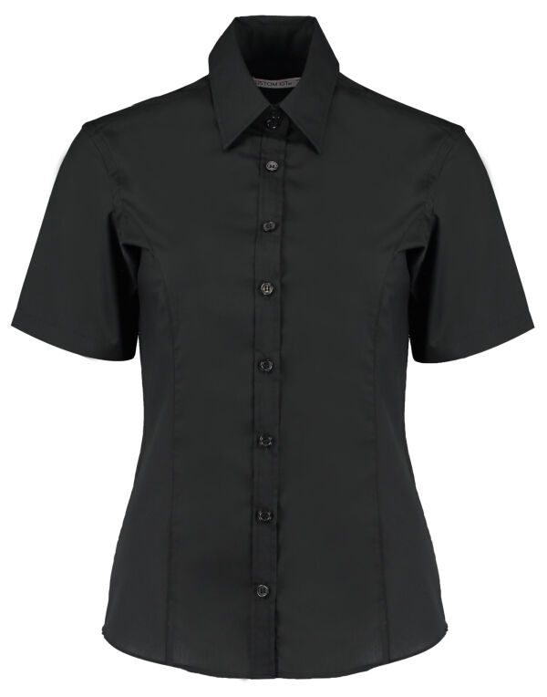 KK742F Kustom Kit Tailored Fit S/S Business Shirt Black