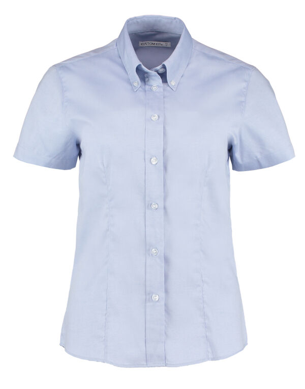 KK701 Kustom Kit Tailored S/Sleeve Premium Oxford Shirt Light Blue