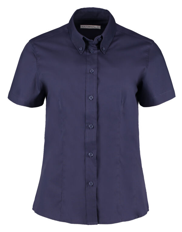 KK701 Kustom Kit Tailored S/Sleeve Premium Oxford Shirt Midnight Navy