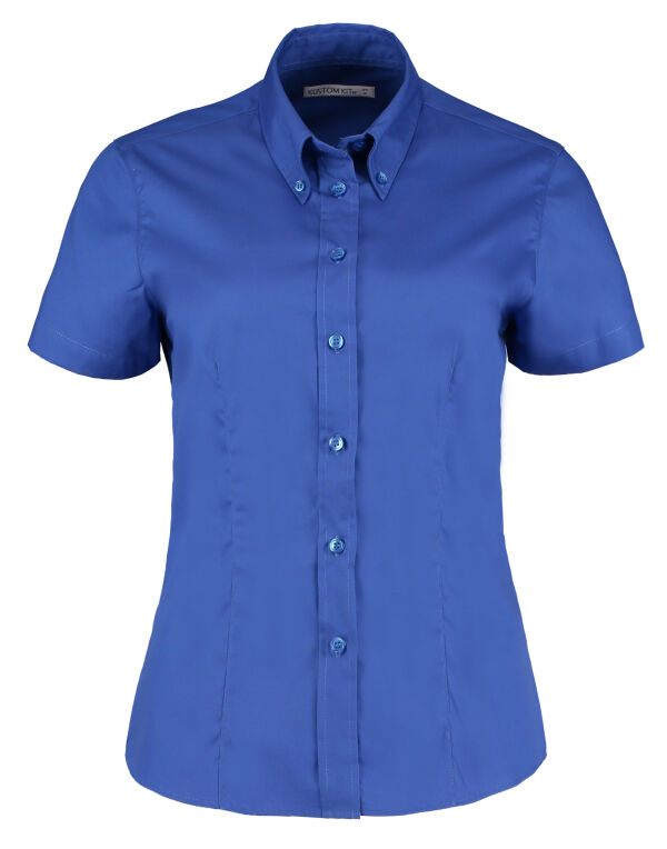 KK701 Kustom Kit Tailored S/Sleeve Premium Oxford Shirt Royal Blue