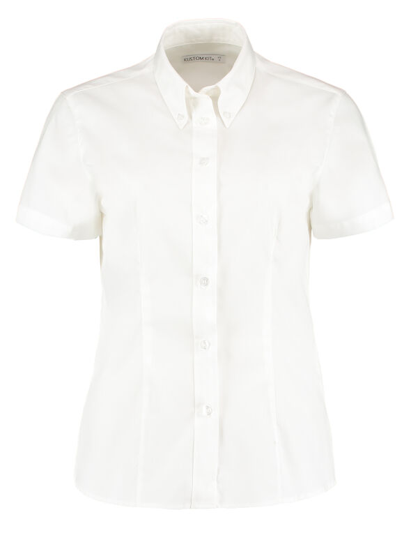 KK701 Kustom Kit Tailored S/Sleeve Premium Oxford Shirt White