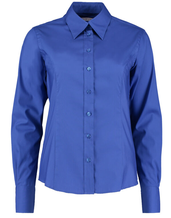 KK702 Kustom Kit Tailored L/Sleeve Premium Oxford Shirt Royal Blue