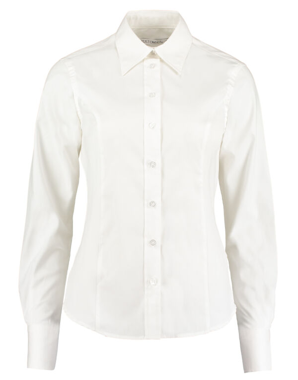 KK702 Kustom Kit Tailored L/Sleeve Premium Oxford Shirt White