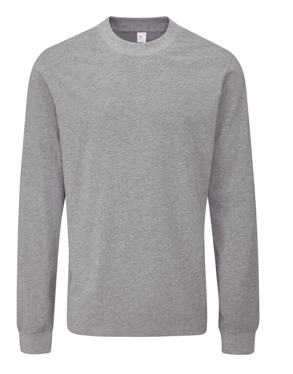 M06 Heather Grey Melange Unisex Essential Organic Long Sleeve T