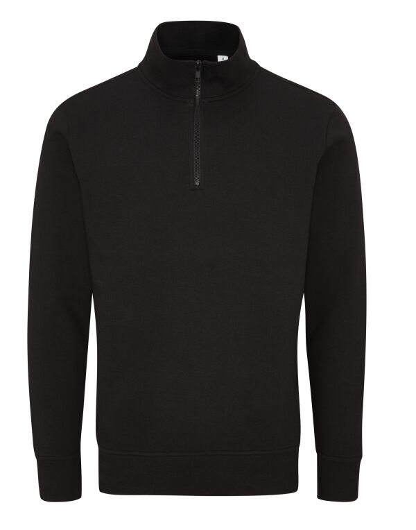 M197 Black Unisex Organic 1/4 Zip Sweat