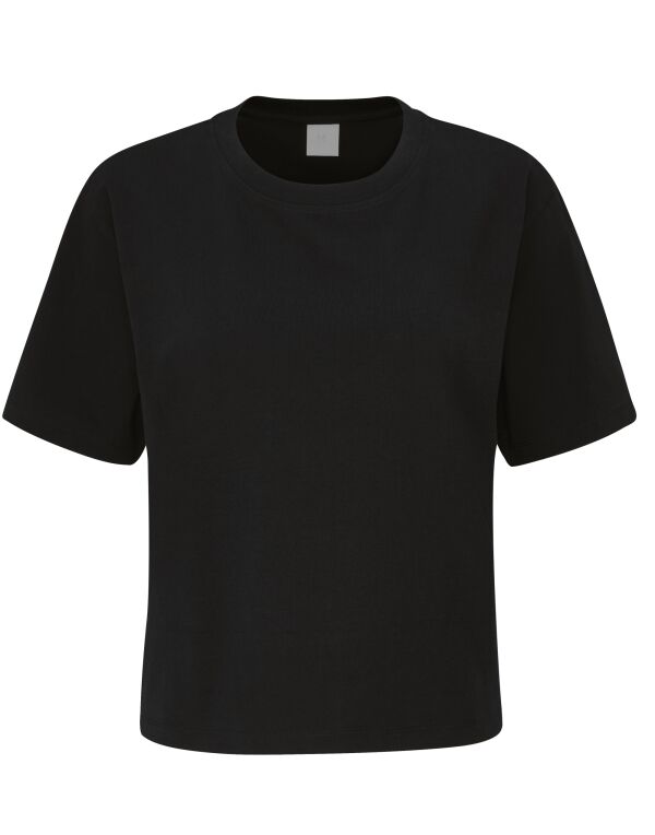 M198 Black Women’s Organic Cropped Heavy T