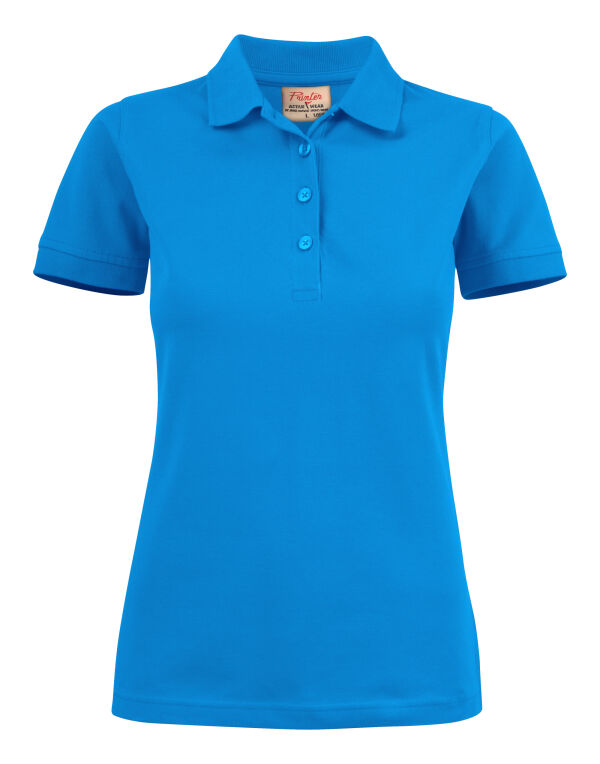 PE2265021 Printer Essentials Ladies Surf Stretch Polo Ocean Blue