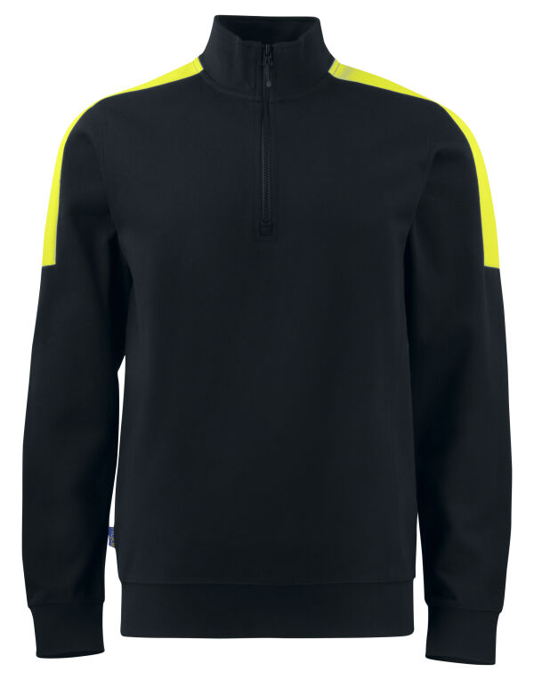 PJ642128 Pro-Job Prio 2128 1/2 Zip Sweatshirt Black/Yellow
