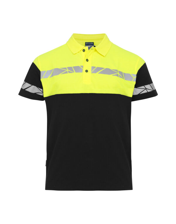 PJ647003 Pro-Job Progression 7003 Pique Polo Black/Yellow
