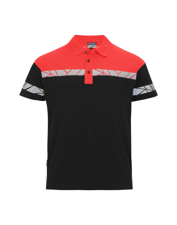 PJ647003 Pro-Job Progression 7003 Pique Polo Black/Red