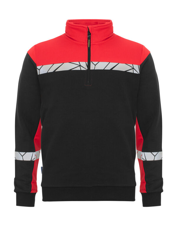 PJ647102 Pro-Job Progression 7102 1/2 Zip Sweatshirt Black/Red
