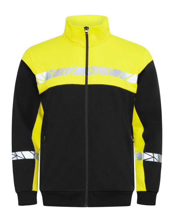 PJ647103 Pro-Job Progression 7103 Full Zip Sweat Black/Yellow