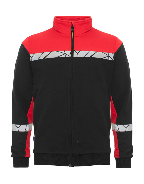 PJ647103 Pro-Job Progression 7103 Full Zip Sweat Black/Red