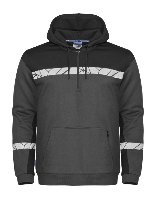 PJ647104 Grey/Black Progression 7104 1/2 Zip Hoodie