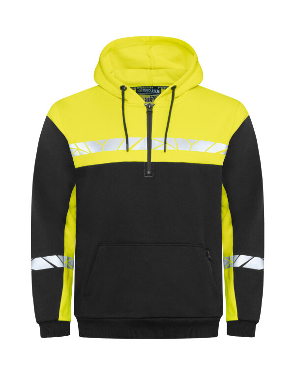 PJ647104 Pro-Job Progression 7104 1/2 Zip Hoodie Black/Yellow
