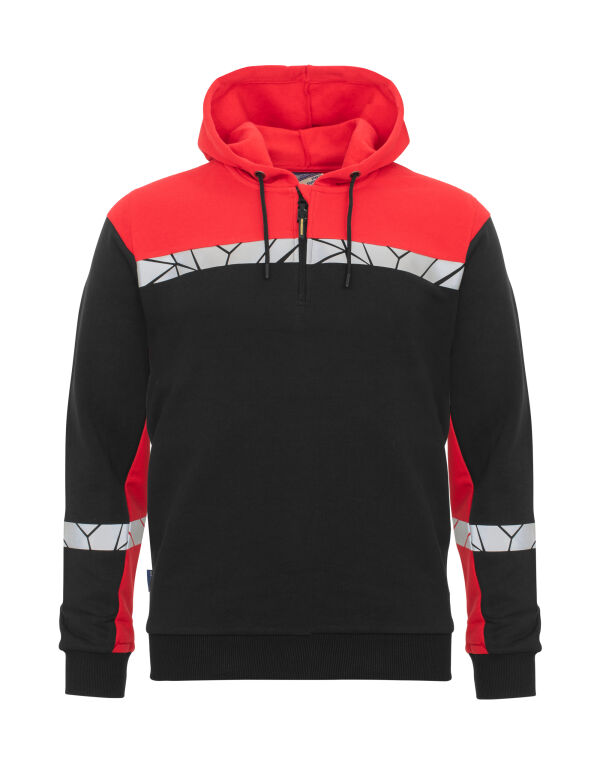 PJ647104 Pro-Job Progression 7104 1/2 Zip Hoodie Black/Red