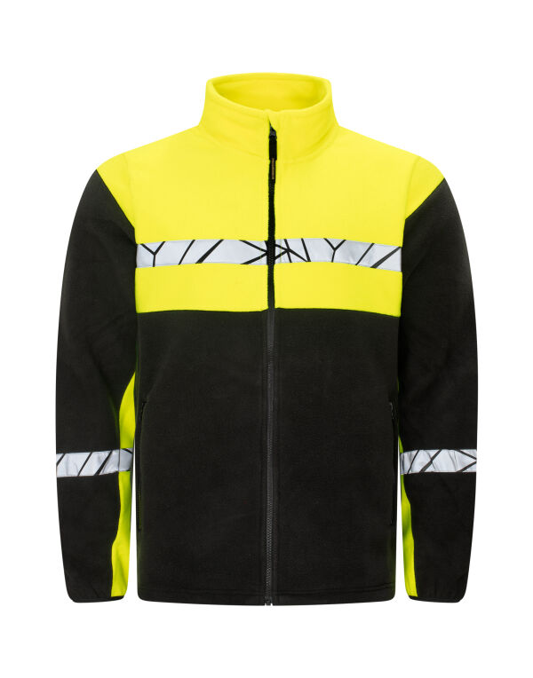 PJ647300 Pro-Job Progression 7300 Full Zip Fleece Black/Yellow