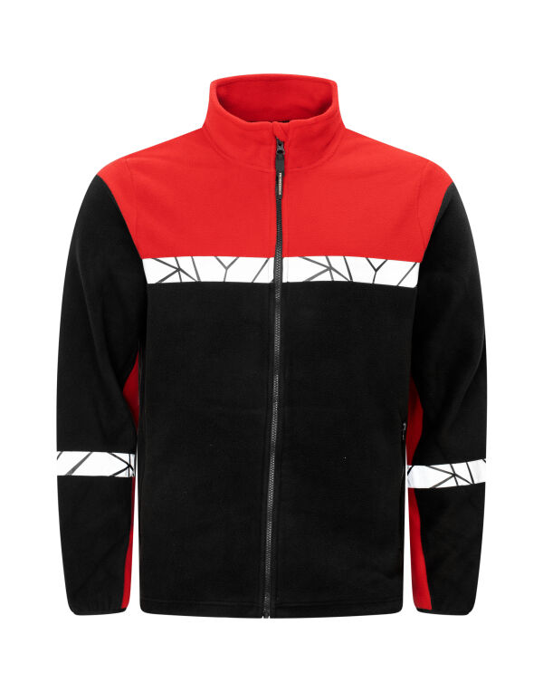 PJ647300 Pro-Job Progression 7300 Full Zip Fleece Black/Red