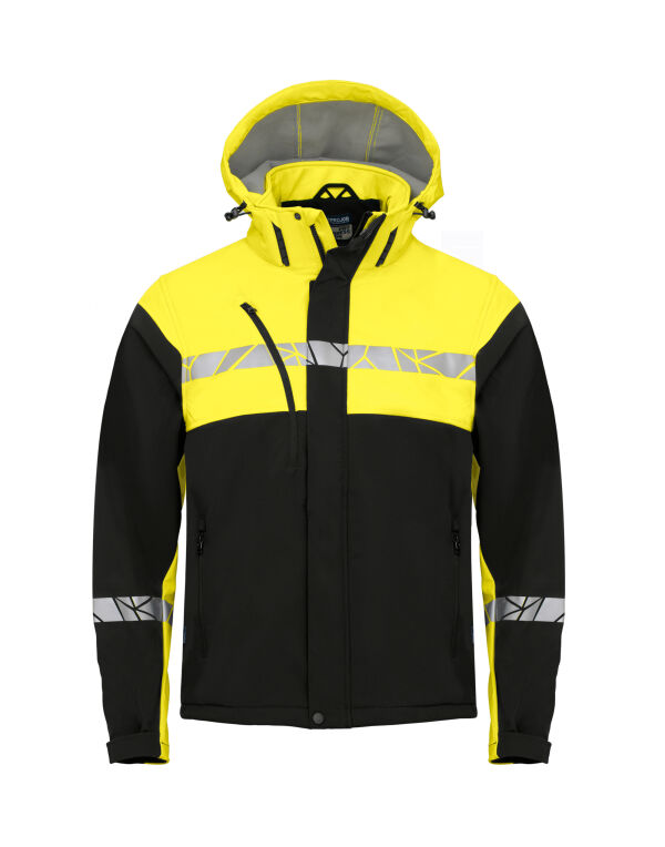 PJ647400 Pro-Job Progression 7400 Softshell Jacket Black/Yellow