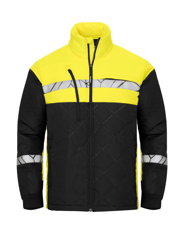 PJ647404 Pro-Job Progression 7404 Quilted Jacket Black/Yellow