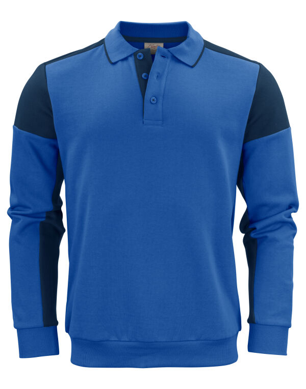 PP2262060 Printer Prime Long Sleeve Polo Sweatshirt Cobalt/Navy