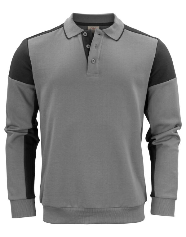 PP2262060 Printer Prime Long Sleeve Polo Sweatshirt Anthracite/Black