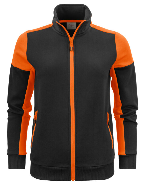 PP2262062 Printer Prime Ladies Full Zip Sweatshirt Black/Orange