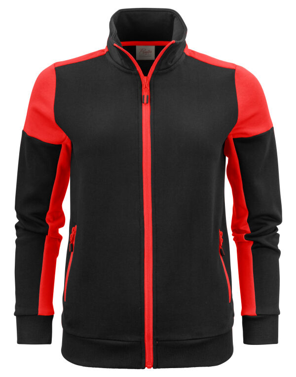 PP2262062 Printer Prime Ladies Full Zip Sweatshirt Black/Red