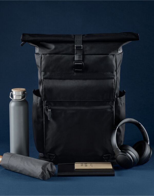 QD275 Black Axis Roll Top Backpack QD275 Black Axis Roll Top Backpack
