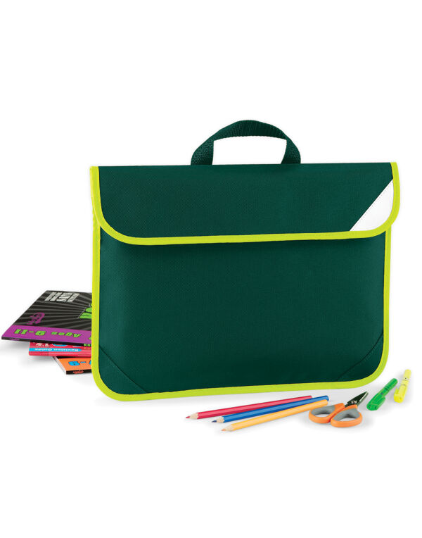 QD452 Quadra Enhanced-Viz Book Bag Bottle Green QD452 Quadra Enhanced-Viz Book Bag Bottle Green
