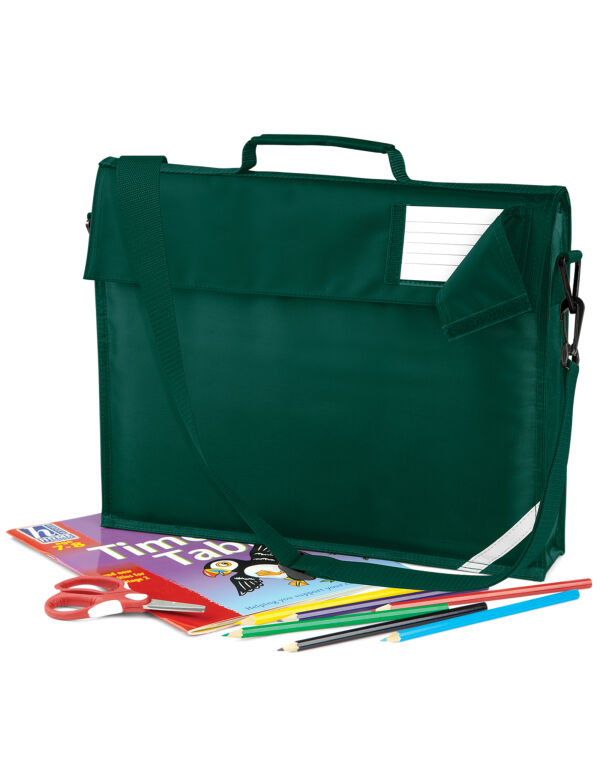 QD457 Bottle Green Junior Book Bag With Strap