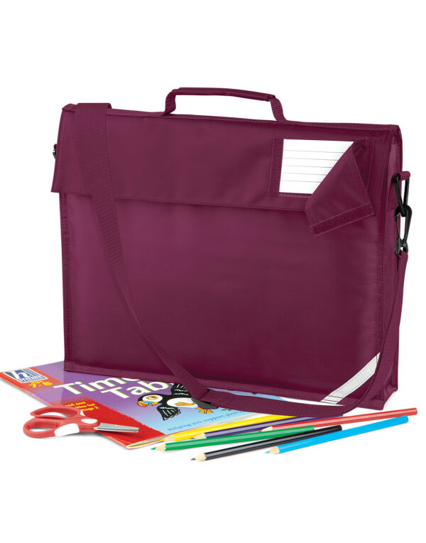 QD457 Quadra Junior Book Bag With Strap Burgundy