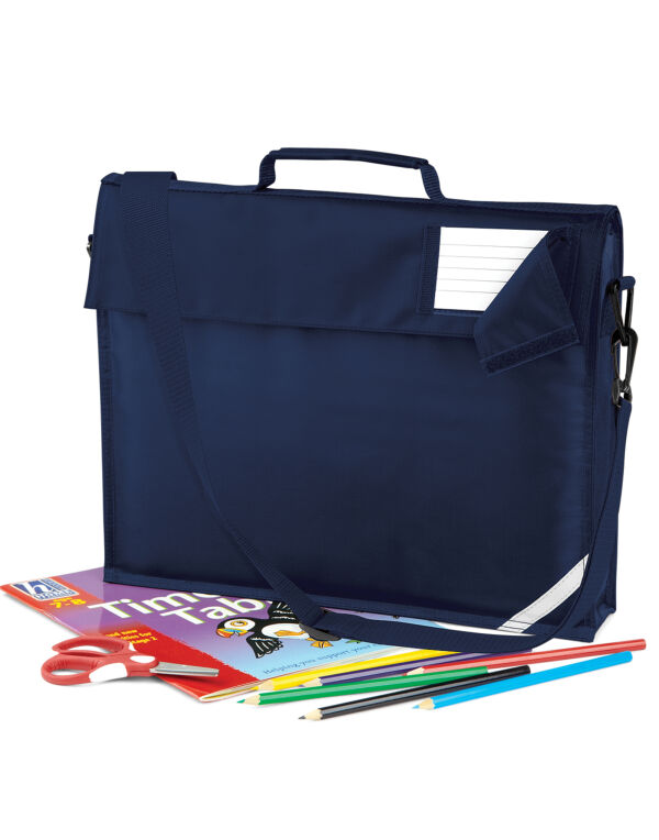 QD457 French Navy Junior Book Bag With Strap QD457 French Navy Junior Book Bag With Strap