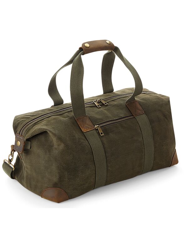 QD650 Olive Green Heritage Washed Canvas Holdall