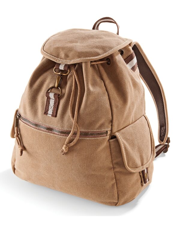 QD612 Quadra Vintage Canvas Backpack Sahara QD612 Quadra Vintage Canvas Backpack Sahara