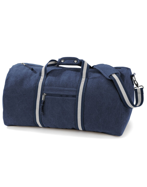 QD613 Quadra Vintage Canvas Holdall Vintage Oxford Navy