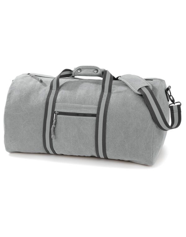 QD613 Quadra Vintage Canvas Holdall Vintage Light Grey QD613 Quadra Vintage Canvas Holdall Vintage Light Grey