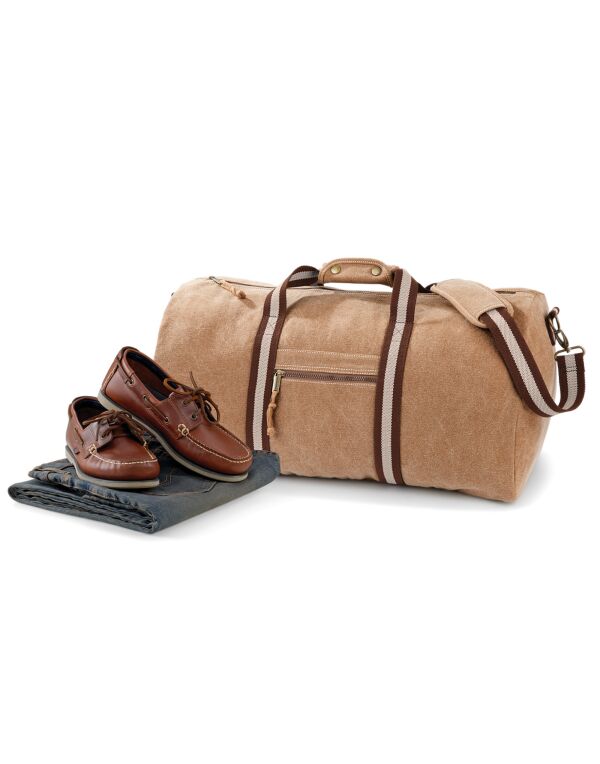 QD613 Quadra Vintage Canvas Holdall Sahara