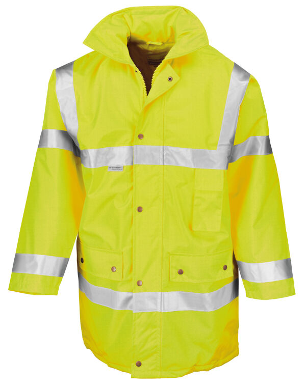 R018X Result Safeguard Motorway Coat Hi-Vis Yellow