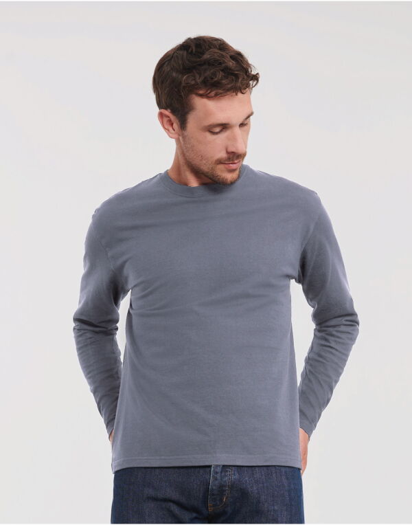 R180L Russell Classic Long Sleeve T Convoy Grey