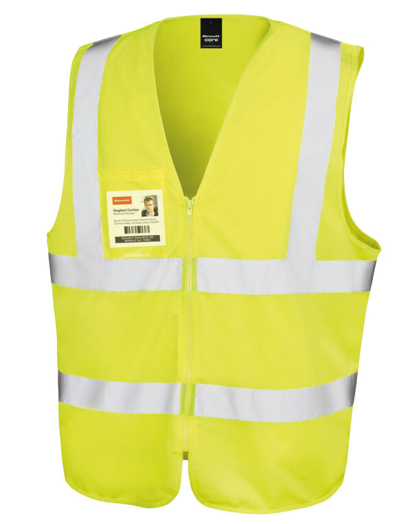 R202X Result Safeguard Zip ID Safety Tabard Hi-Vis Yellow