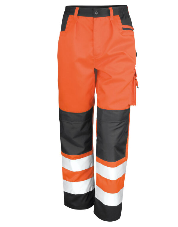 R327X Hi Vis Orange Safety Cargo Trousers