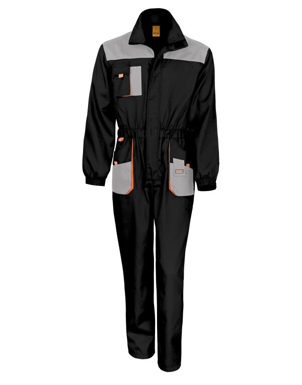 R321X WORK-GUARD by Result Lite Coverall Black/Grey/Orange