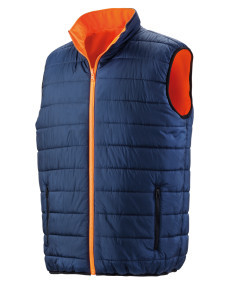 R332X Fluorescent Orange/Navy Reversible Soft Padded Safety Gilet