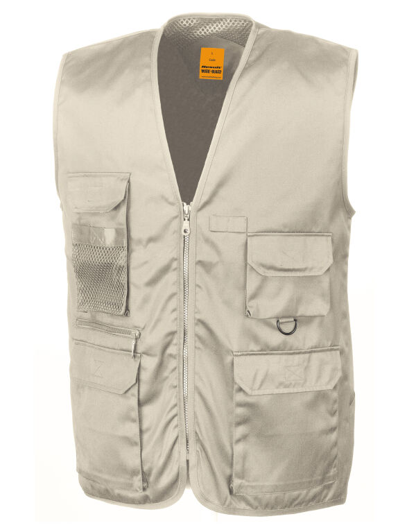 R45X WORK-GUARD by Result Safari Waistcoat Camel