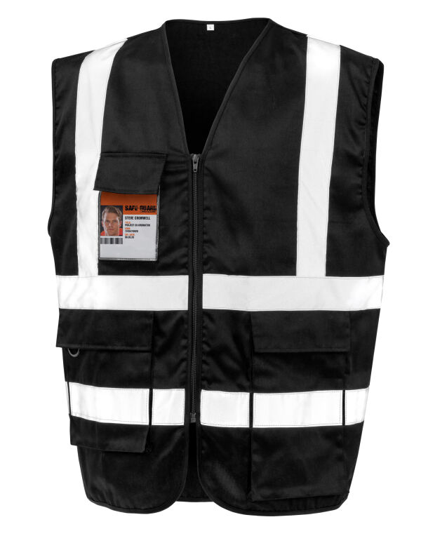 R477X WORK-GUARD by Result Heavy Duty Polycotton Security Vest Black