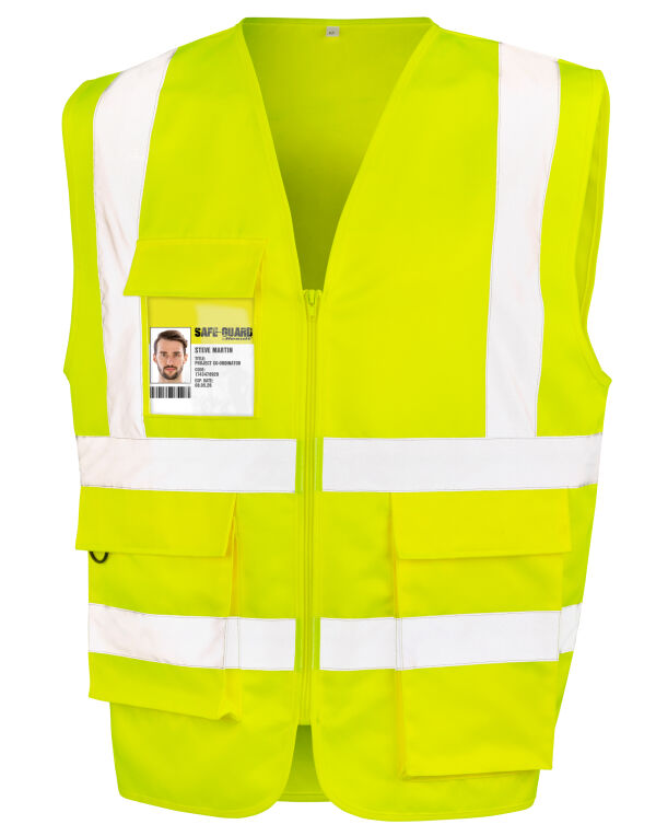 R477X WORK-GUARD by Result Heavy Duty Polycotton Security Vest Fluoresent Yellow