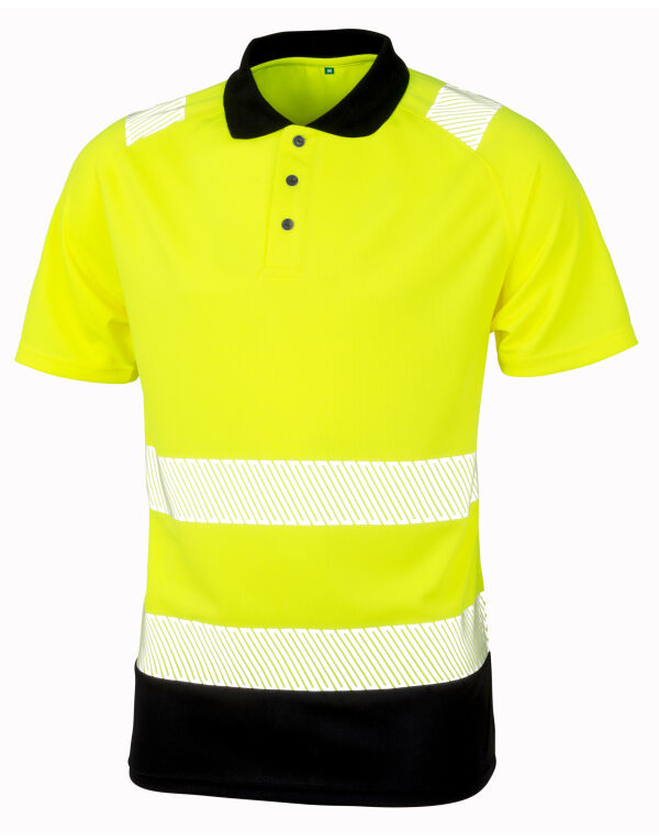 R501X Result Recycled Recycled Safety Polo Shirt Fluoresent Yellow